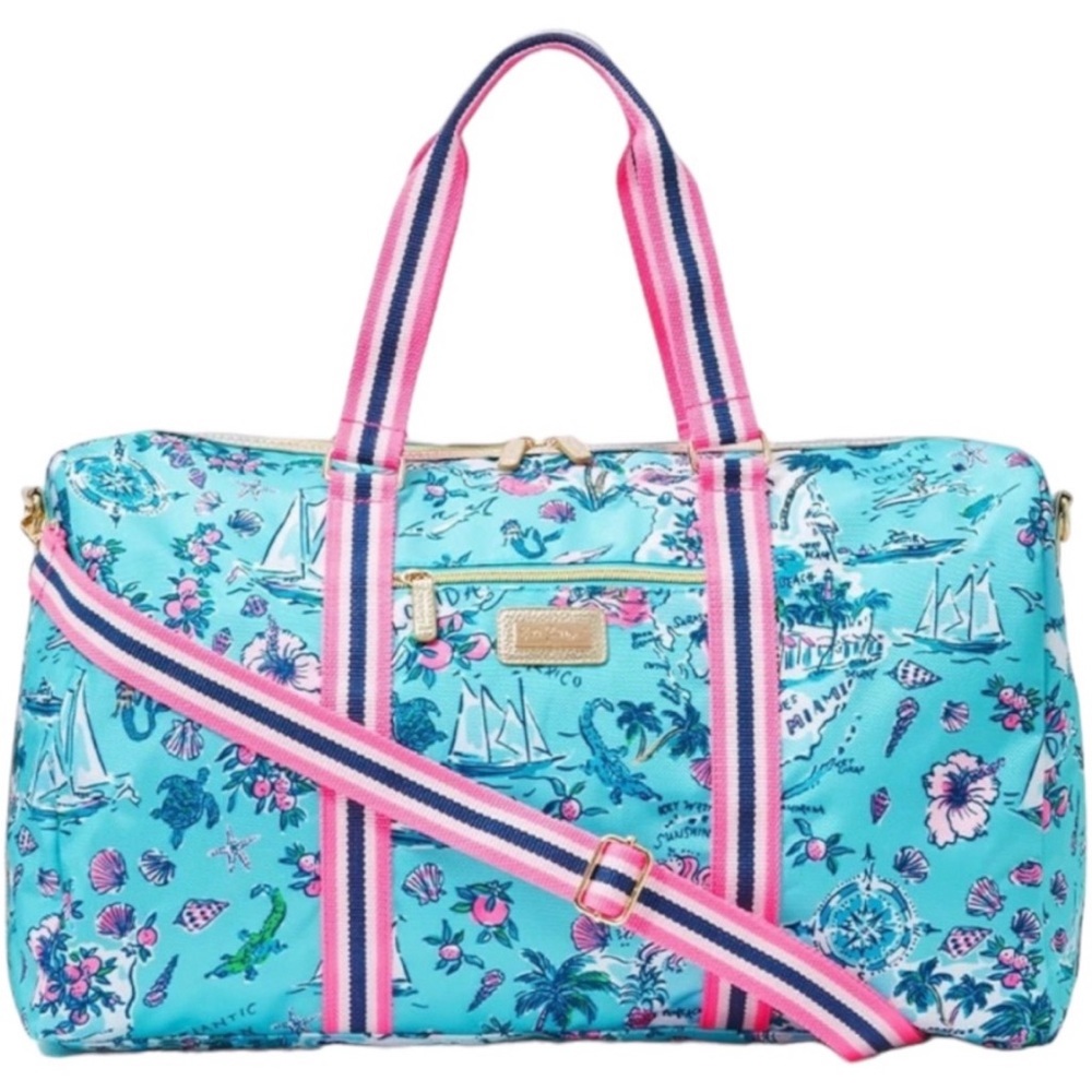 Lilly Pulitzer Overnight Bag Amalfi Blue Lilly’s Roadtrip